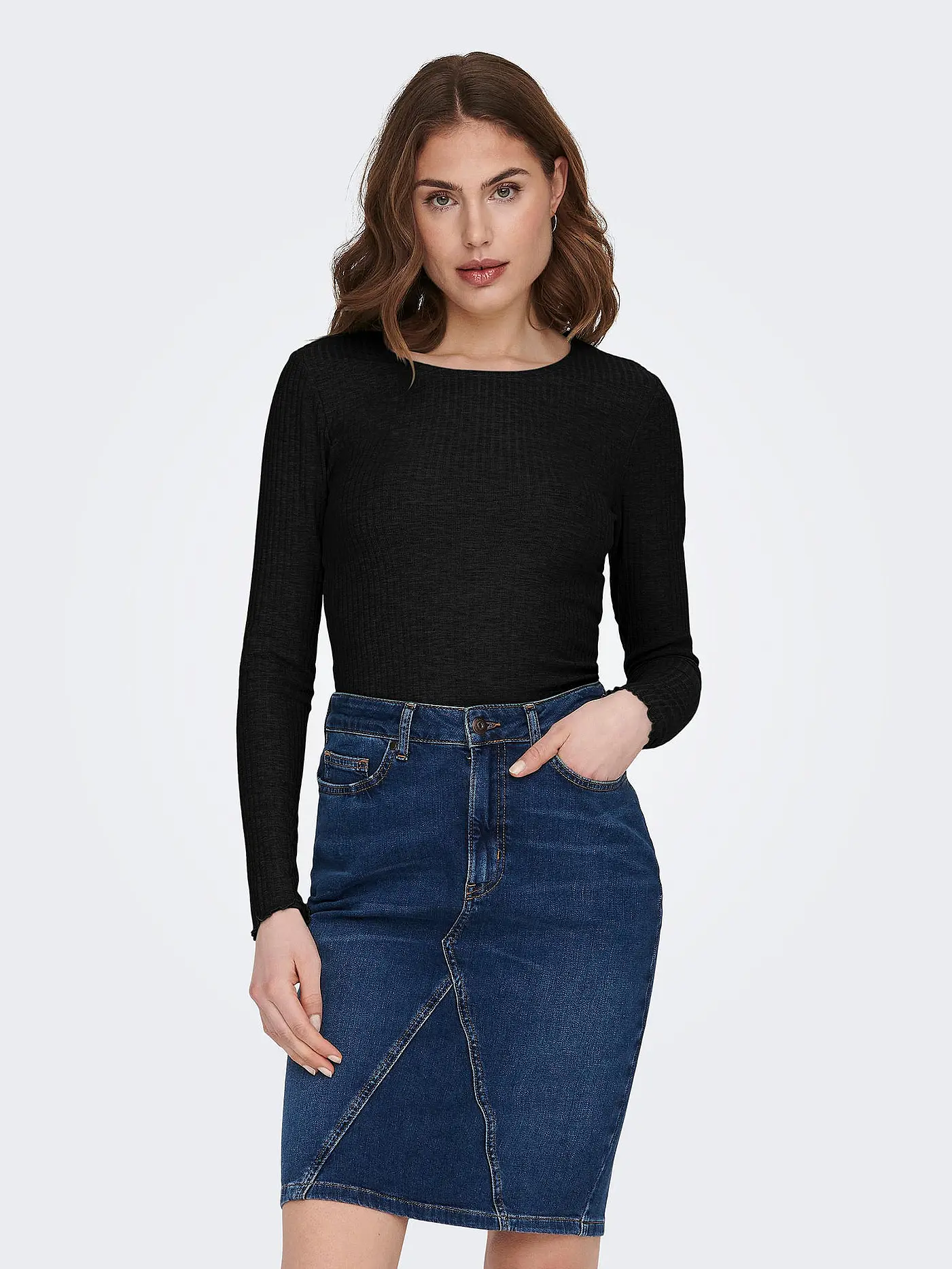 ONLY | Langarmshirt ONLEMMA | schwarz